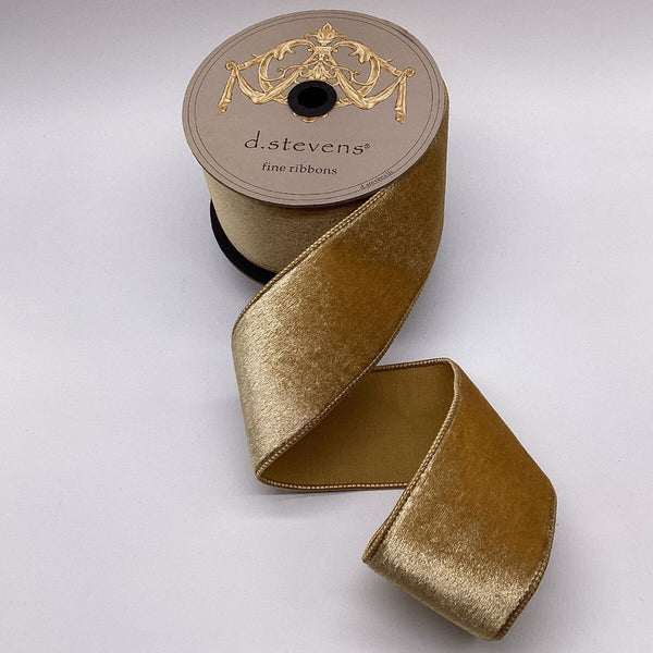 Ruban velours glacé or 7,5 cm x 9 m
