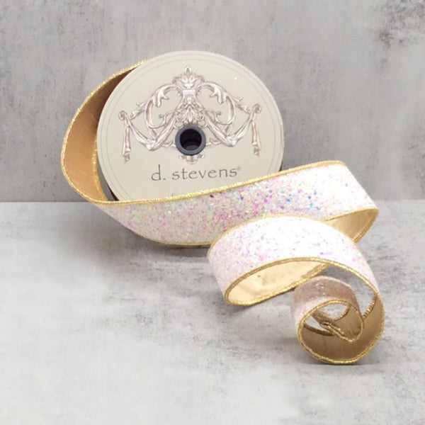 Ruban paillettes Sugar Plum irisé glacé 3,8 cm x 10 m