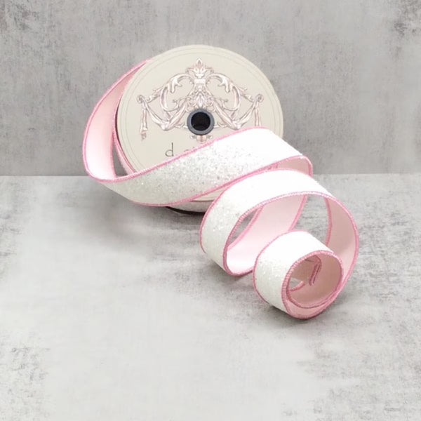 Ruban paillettes Fairy Dust blanc vaporeux 3,8 cm x 10 m