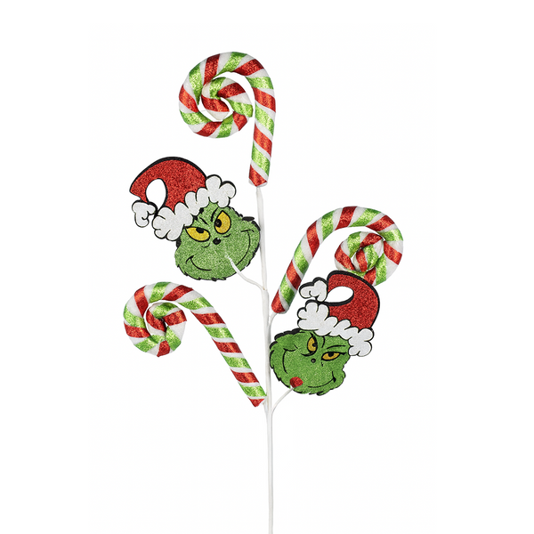 Tige d’elfe vert pailleté rouge blanc vert 28"