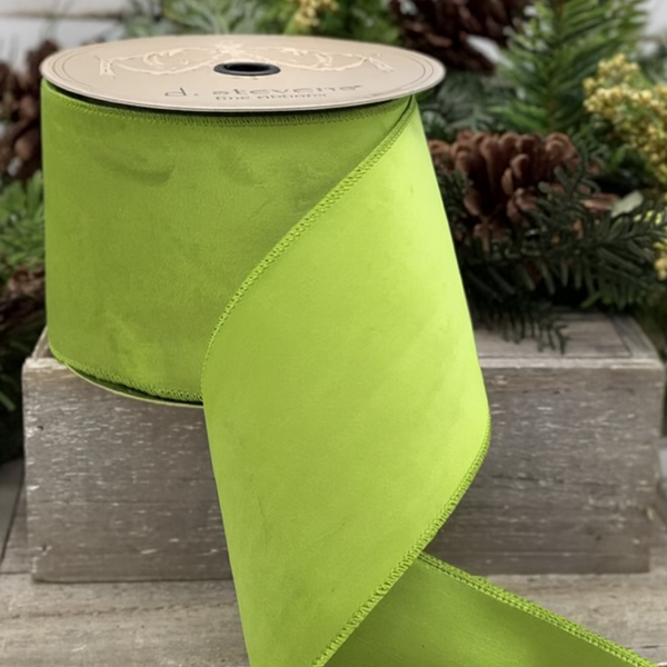Ruban velours dos taffetas sauge 10 cm x 10 m