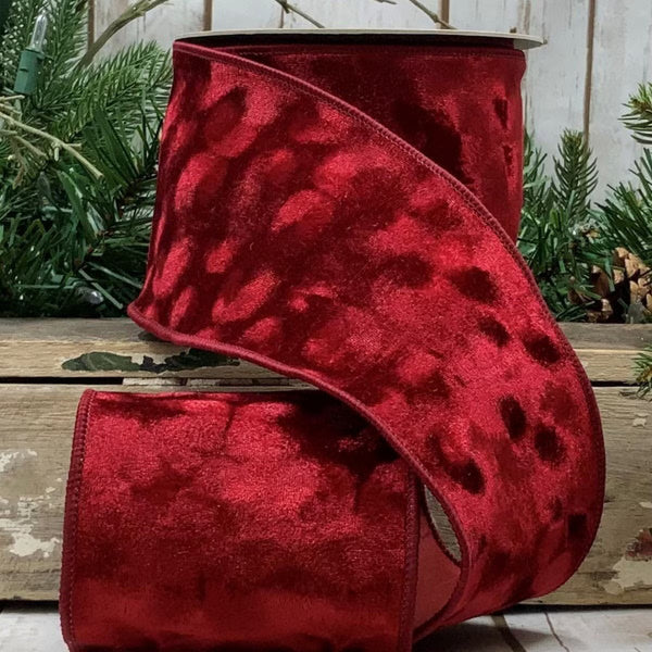 Ruban velours Highlight bordeaux 10 cm x 9 m