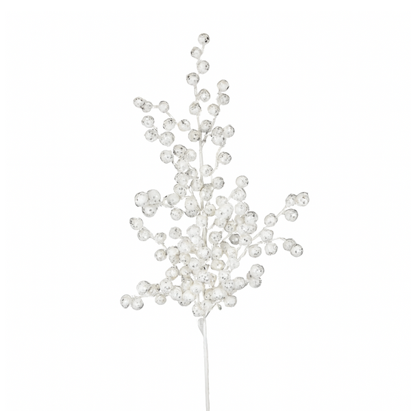 Tige de pommettes pailletées irisé blanc 29"