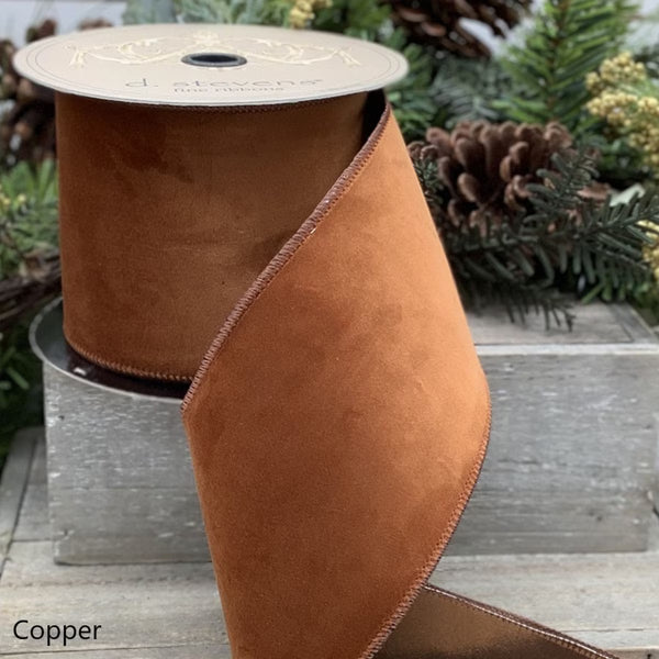 Ruban velours dos taffetas cuivre 6,5 cm x 10 m