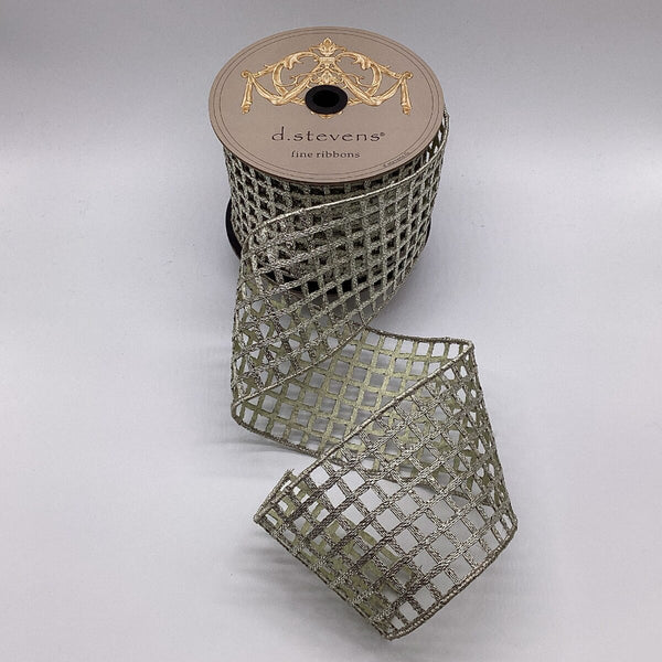 Ruban carreaux métalliques platine 10 cm x 9 m