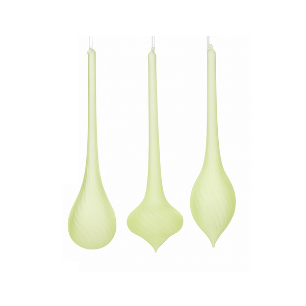Ornement torsadée en verre vert sauge