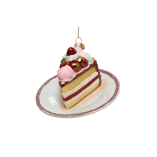Glass Cake Slice Ornament