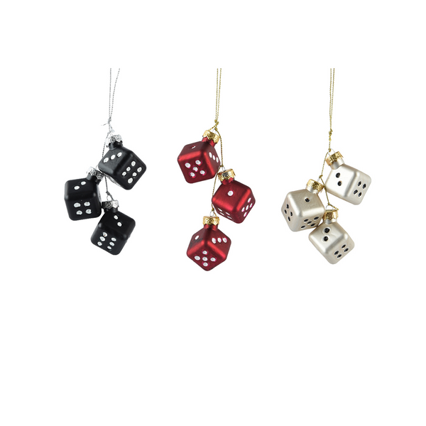 Assorted Glass Dice Ornament