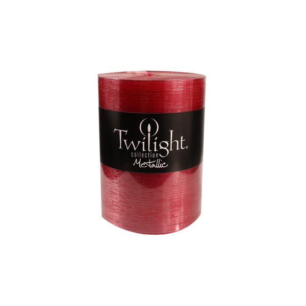 Bougie pilier effet soie métallisé rouge 3x4"