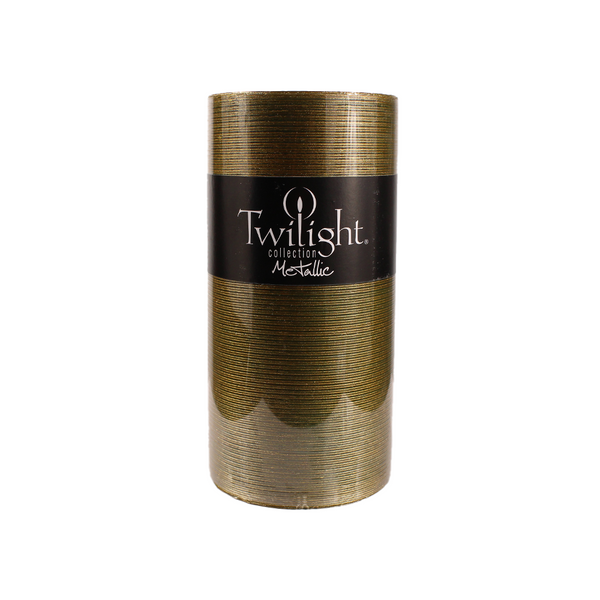 Bougie pilier effet soie métallisé vert 3x6"