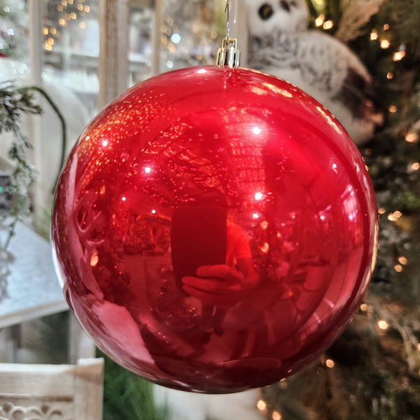 Boule en plastique sans joint rouge 6"