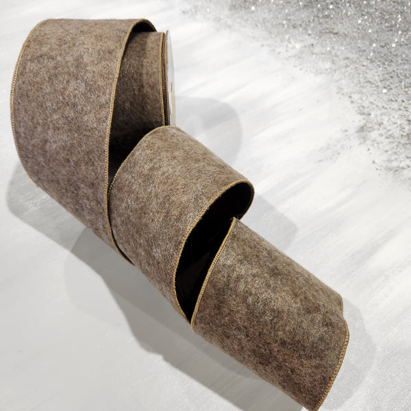 Brown Felt Ribbon 4" x 30'