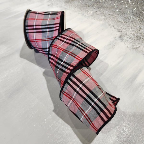 Red and Black Plaid Ribbon 4" x 15'