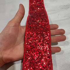 Red Glitter Ribbon 2.5" x 30'
