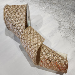 Gold Diamond Frosted Ribbon 4" x 30'