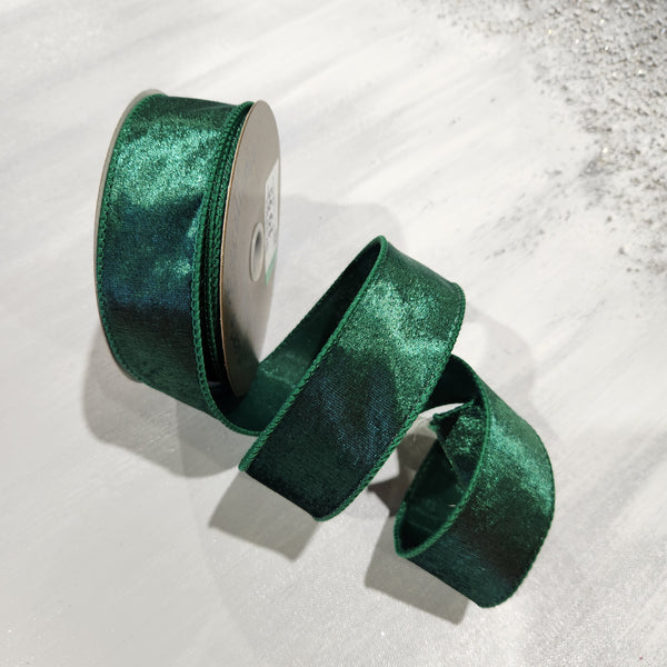 Ruban en velours vert 1,5" x 30'
