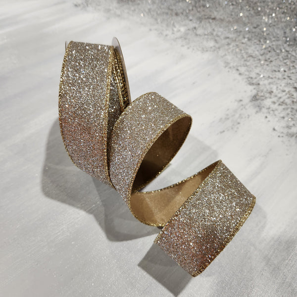 Silver Ribbon with Gold Trim 1.5" x 30'