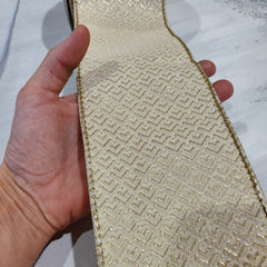 Ruban à motif Dupion doré 4"x 15'