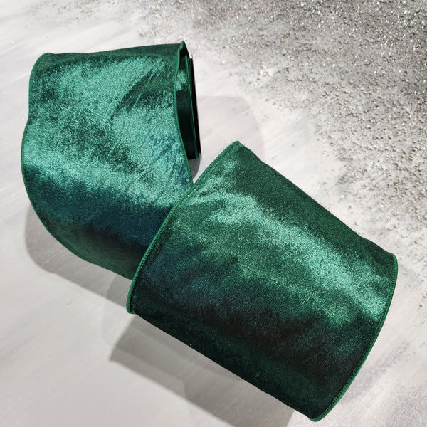 Ruban en velours vert 6" x 30'