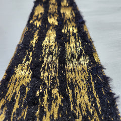 Gold and Black Faux Fur Ribbon 4" x 30'