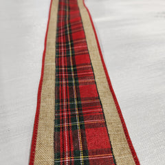 2.5" x 30' Plaid Linen Ribbon