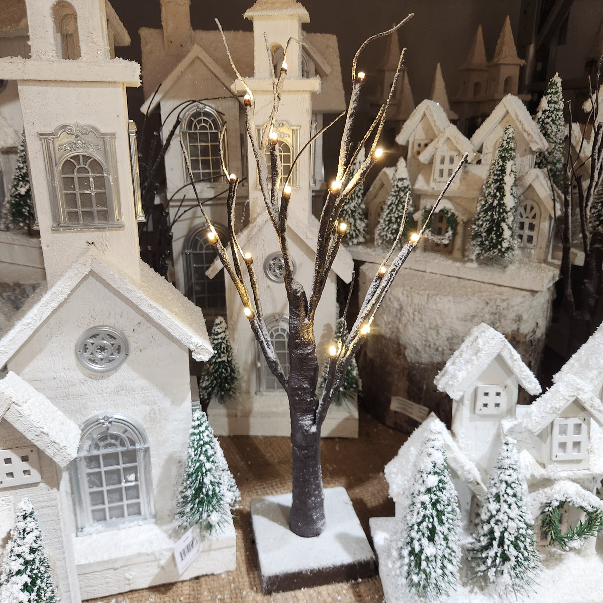 Tree with 16 Natural Snowy Birch LEDs 17.75"