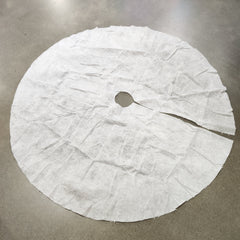 3' White Tree Skirt with Silver Sequins
