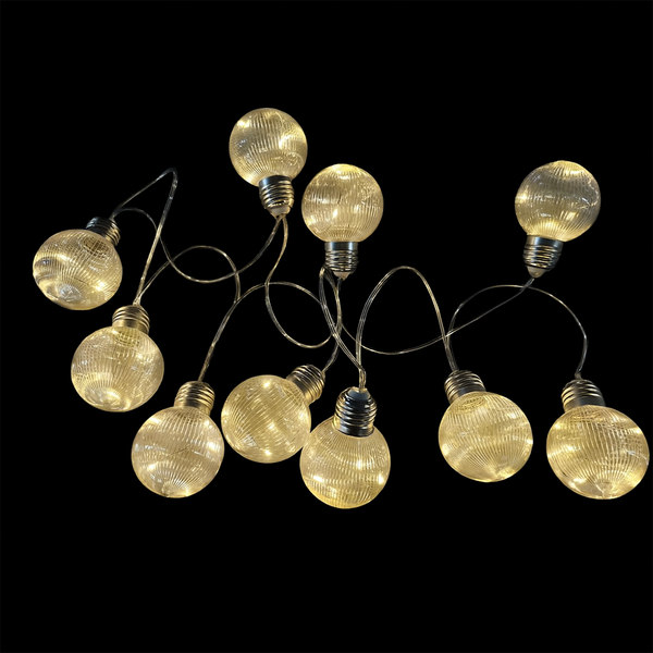 Guirlande LED de boules ornementales en plastique rouge 60mm x 6.5'