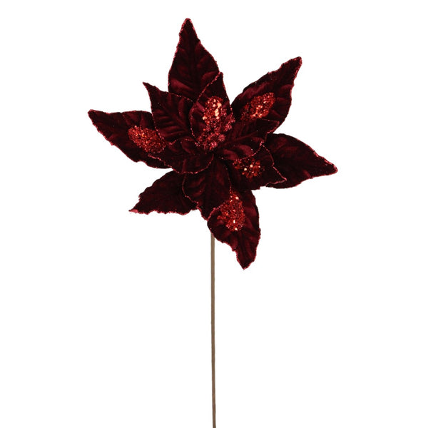 Tige de poinsettia bourgogne 22"