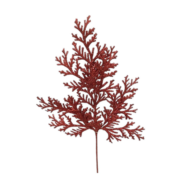 Tige de cèdre plat pailleté rouge 21"
