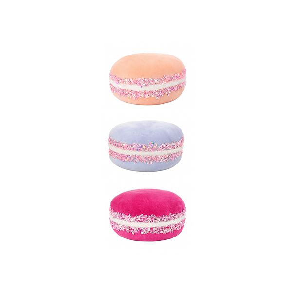 4" Multicolor Assorted Velvet Macaron Ornament
