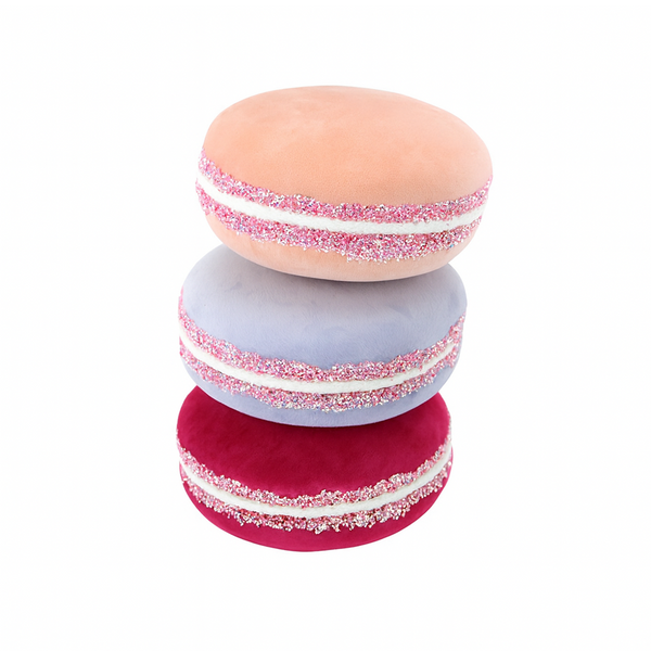 7" Multicolor Assorted Velvet Macaron Ornament