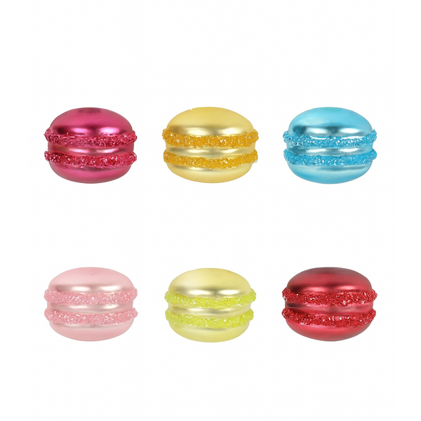 2.2" Multicolor Glass Macaron Ornament