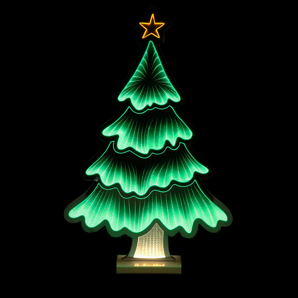 Sapin de Noël LED Infinity avec base vert 23.5"