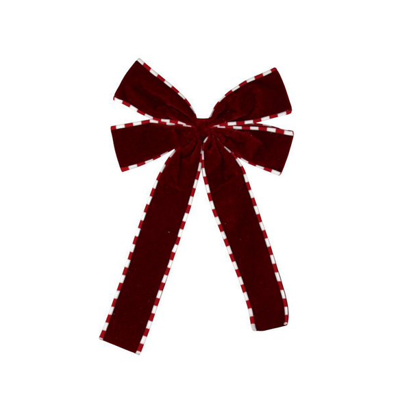 Red and white bow ornament 13.5" x 9"