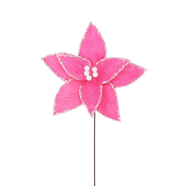 Tige de poinsettia "sherbert" rose vif 20"