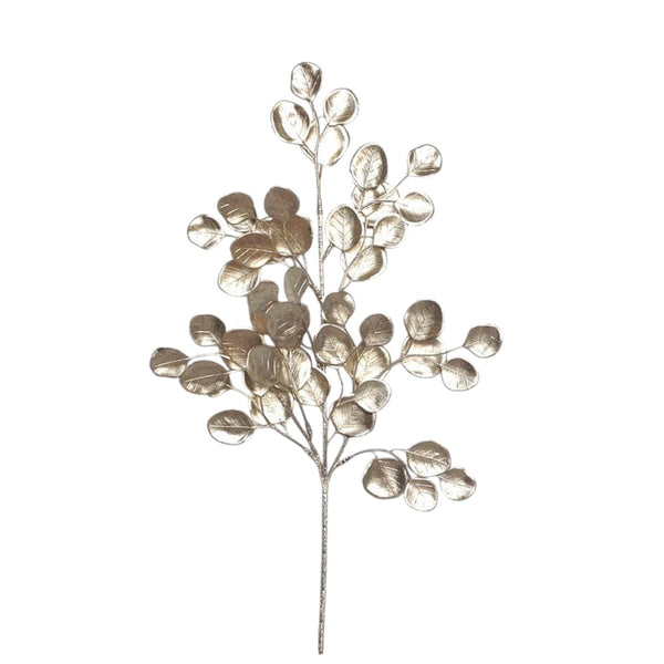Tige eucalyptus métallique champagne 21"