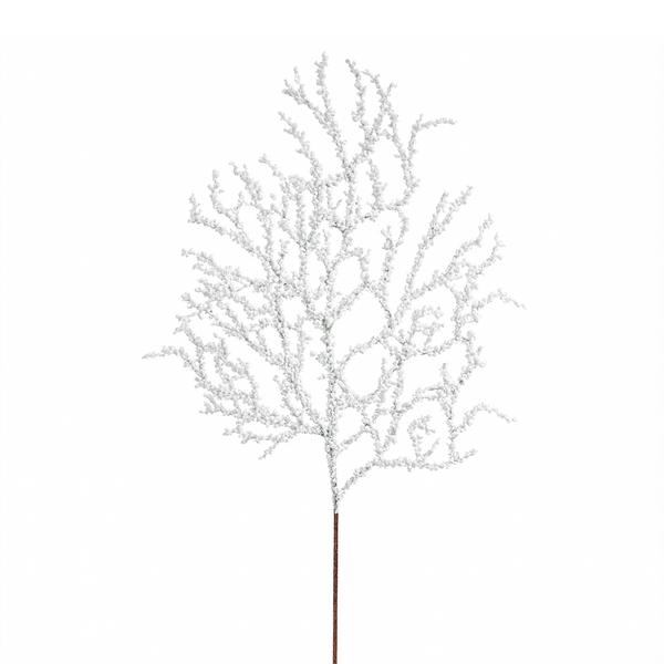 Tige brindilles enneigées assortie blanc naturel 20"