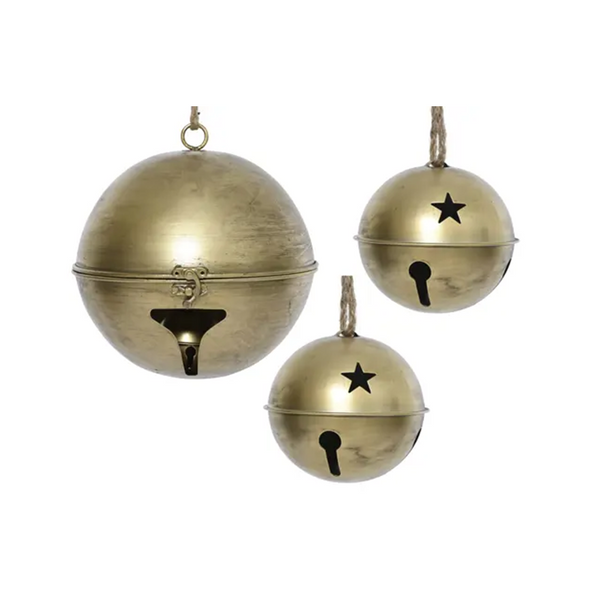 Grelot décoratif en métal doré avec étoile