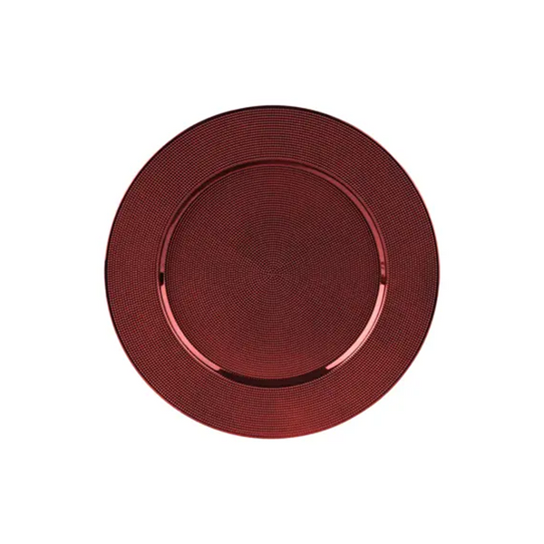 13" Red Plastic Decorative Plate