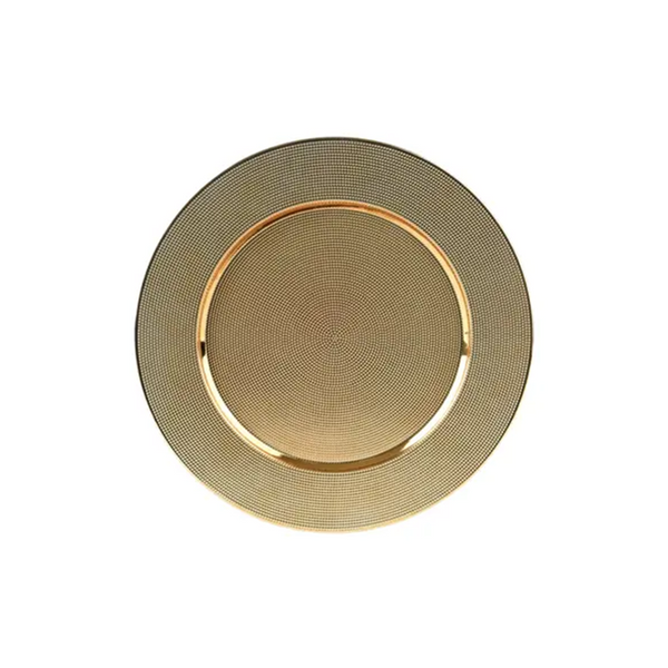 13" Gold Plastic Decorative Plate