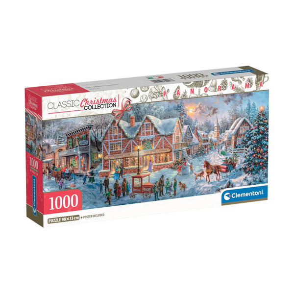 Clementoni 1000 Piece Panoramic Puzzle – Getting Ready for Christmas