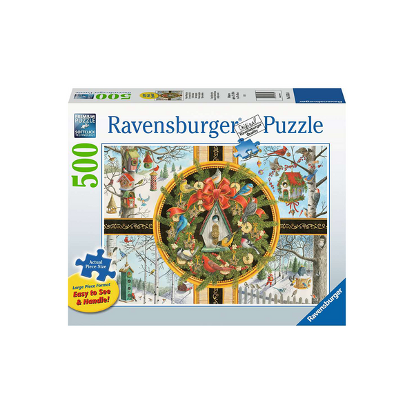 Ravensburger Puzzle 500 pièces grand format – Oiseaux chanteurs de Noël
