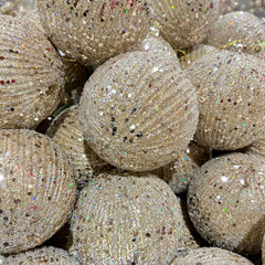 Boule rayure pailletée or 5"