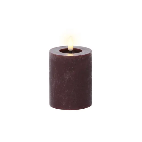 Bougie pilier DEL flamme vacillante rouge