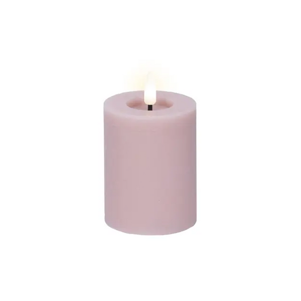 Bougie pilier DEL flamme vacillante rose