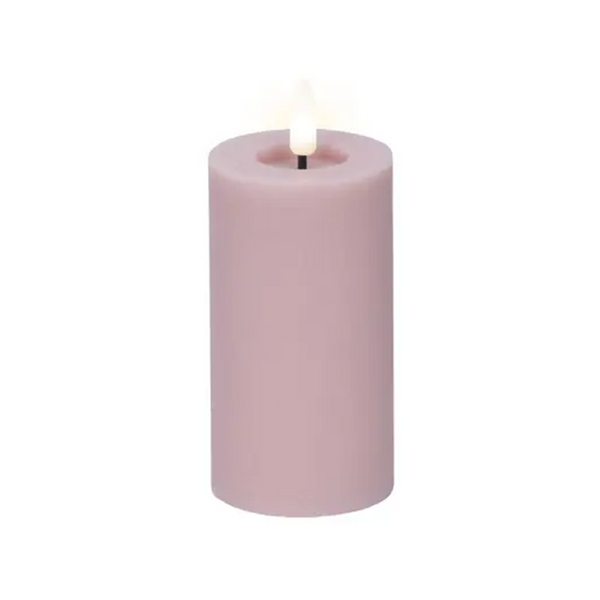 Bougie pilier DEL flamme vacillante rose