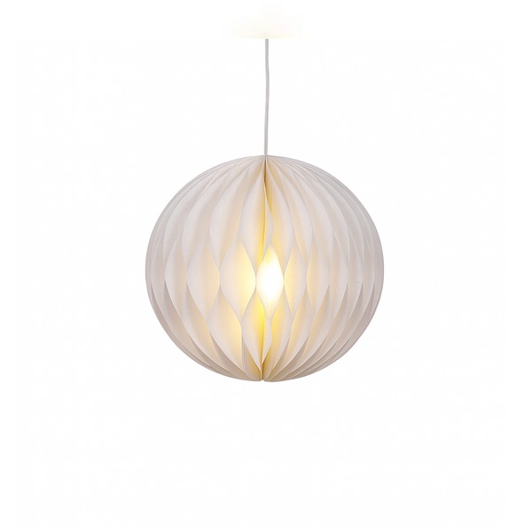 Boule suspendue en papier avec DEL blanche 8"