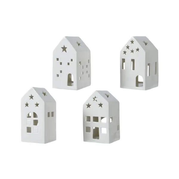 Maison bougeoir en céramique blanche 3.25"