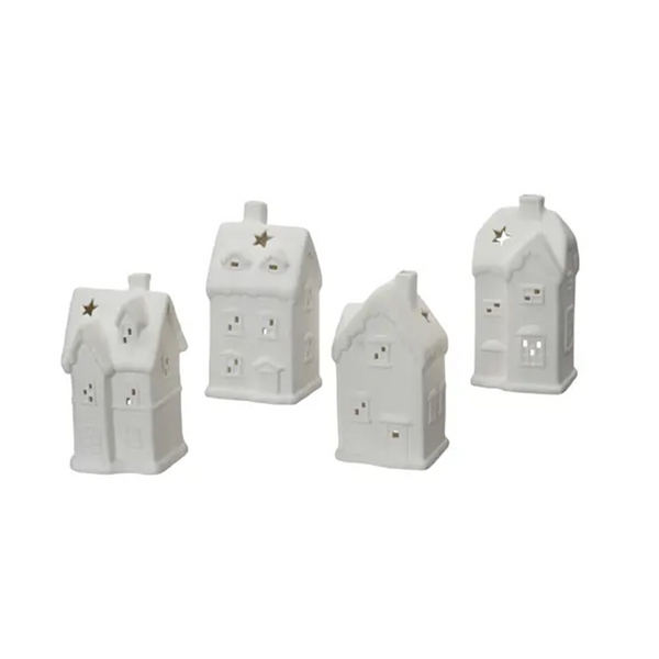 Maison décorative en porcelaine blanche 3.5"
